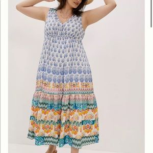 Anthropologie Block print maxi dress